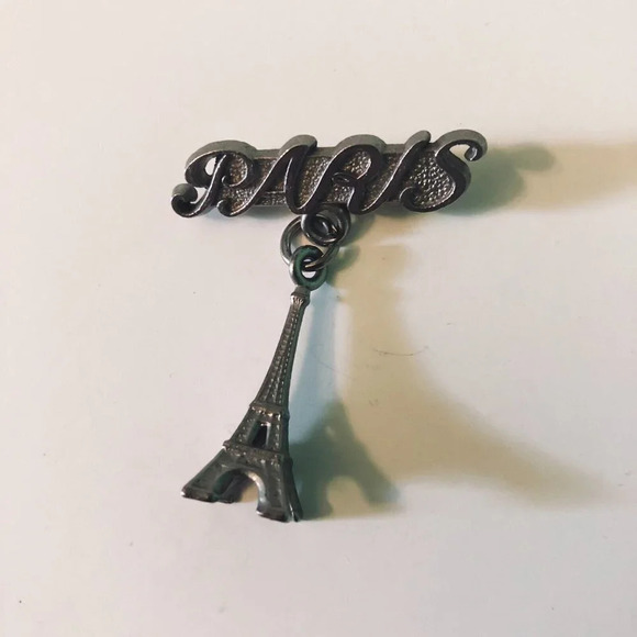 Vintage Paris Eiffel Tower Pin Souvenir Brooch - Picture 7 of 8